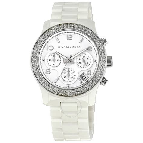 michael kors runway ceramic watch white mk5188 chronograph|Michael Kors Runway MK5188 White Ceramic .